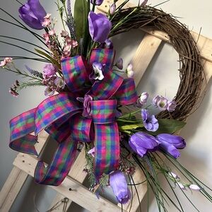Purple and Green Holiday Wreath